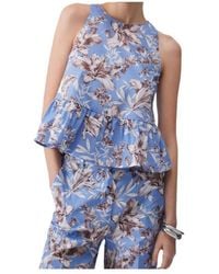 Liu Jo - Bow-Back Peplum Sleeveless Top - Lyst