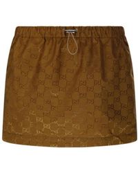 Gucci - Gg Monogram Mini Skirt - Lyst