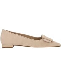 Manolo Blahnik - Buckle Pointed Flat Shoes - Lyst