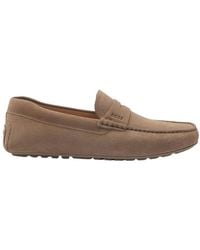BOSS - Suede Loafers - Lyst