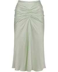 Victoria Beckham - Gathered Crepe Midi Skirt - Lyst