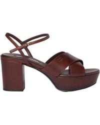 Miu Miu - Logo-Embossed Platform Sandals - Lyst