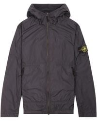Stone Island - Logo Patch Zip-Up Jacket - Lyst