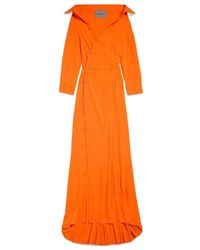 Balenciaga - Off-Shoulder Maxi Dress - Lyst