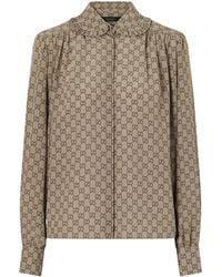 Gucci - Printed Crêpe De Chine Shirt - Lyst