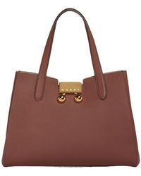 Marni - Brick Leather Trunkaroo Tote Small Handbag - Lyst