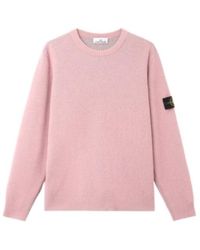 Stone Island - Logo Patch Crewneck Sweater - Lyst