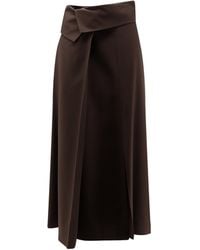 Alysi - Fold Detail Flared Skirt - Lyst