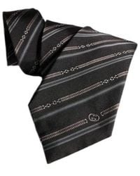 Gucci - Interlocking G Horsebit Belt Silk Tie - Lyst