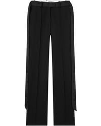 The Attico - Tie-Detailed Belted Wool-Twill Straight-Leg Pants - Lyst