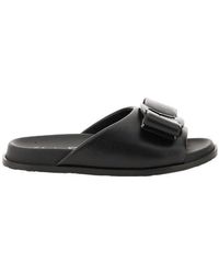 Ferragamo - Vara Bow Flat Sandals - Lyst