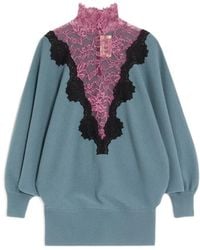 Valentino - Wool Jumper With Lace - Lyst