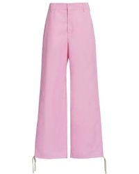 Marni - Logo-Embroidered High-Waist Trousers - Lyst