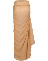 GIUSEPPE DI MORABITO - Draped Silk Maxi Skirt - Lyst