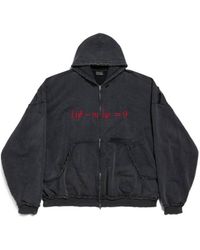 Balenciaga - Dirac Equation Pulled Large Fit Zip-Up Hoodie - Lyst