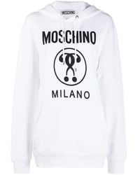 Moschino - Logo Printed Hooded Sweater - Lyst