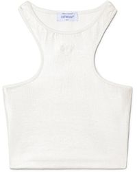 Off-White c/o Virgil Abloh - Silver Coated Rowing Top - Lyst