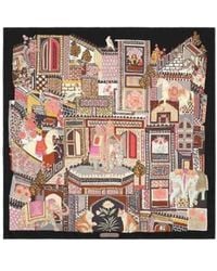 Ferragamo - Printed Silk Scarf - Lyst