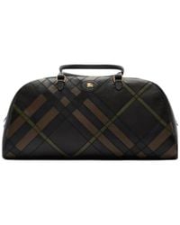 Burberry - Logo Patch Checked Tote Bag - Lyst