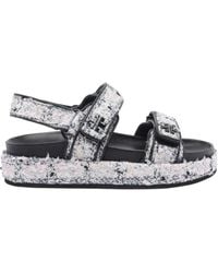 Tory Burch - Logo-Detailed Open Toe Sandals - Lyst