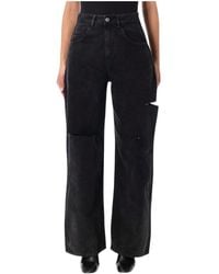 ICON DENIM - Poppy Distressed Wide-Leg Jeans - Lyst