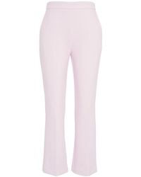 Elisabetta Franchi - Logo Plaque Crêpe Cropped Trousers - Lyst