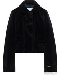 Prada - Single-Breasted Velvet Jacket - Lyst