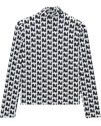 MSGM - Stretch High Neck T-Shirt With Print - Lyst