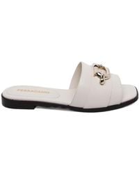 Ferragamo - Logo Slippers - Lyst