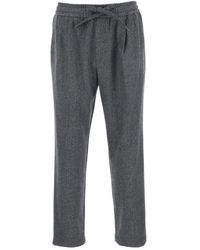 Dolce & Gabbana - Pants With Elastic Drawstring Waist And Pleated Details - Lyst