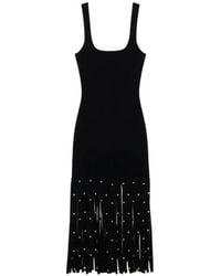 Jonathan Simkhai - Fringed-Hem Embellished Midi Dress - Lyst