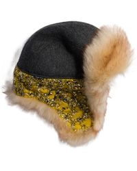 Miu Miu - Embroidered Wool And Shearling Hat - Lyst