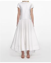 Self-Portrait - Scoop-Neck Back Midi Dress - Lyst