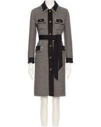 Valentino - Checked Button-Up Belted Coat - Lyst