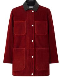 Nour Hammour - Barn Leather-Trimmed Suede Jacket - Lyst