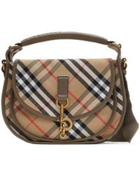 Burberry - B Clip Checked Small Crossbody Bag - Lyst
