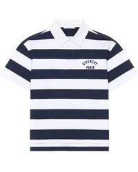 Givenchy - Paris Logo Embroidered Striped Polo Shirt - Lyst