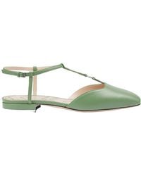 Gucci - Double G Square-Toe Ballerinas - Lyst