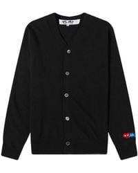 COMME DES GARÇONS PLAY - Long-Sleeved Knitted Cardigan - Lyst