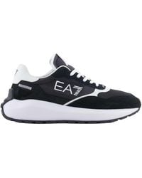 EA7 - Logo-Print Low-Top Sneakers - Lyst