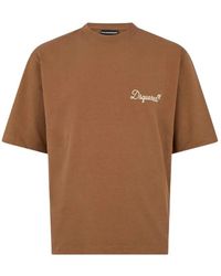 DSquared² - Logo Embroidered Crewneck T-Shirt - Lyst