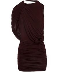 Magda Butrym - Asymmetrical Draped Mini Dress - Lyst