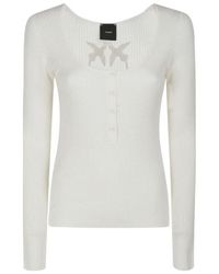 Pinko - Long-Sleeved Crewneck Knitted Jumper - Lyst