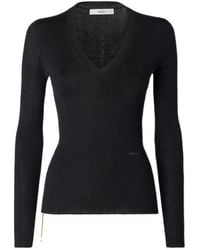 Fendi - Ribbed V-Neck Knitted Sweater - Lyst