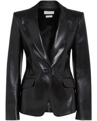 McQueen - Luxurious 100% Leather Jacket - Lyst
