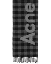 Acne Studios - Gingham Logo Scarf - Lyst