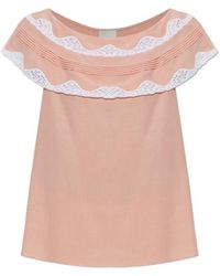 Posse - Tabitha Lace Trim Top - Lyst