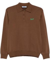 Prada - Long Sleeved Knitted Polo Jumper - Lyst