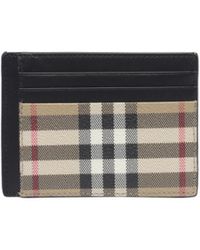 Burberry - Checked Logo Engraved Cardholder - Lyst