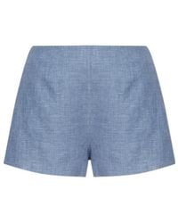 Posse - Button-Detailing Linen Tailored Shorts - Lyst